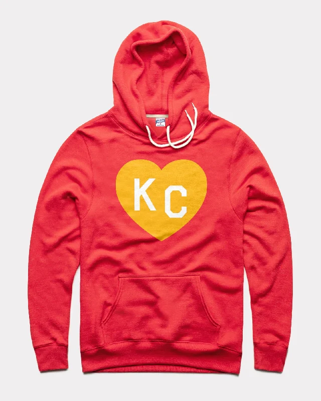 Heather Red KC Heart Vintage Hoodie