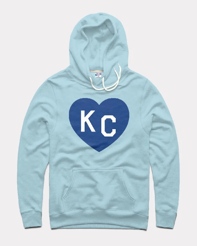 Powder Blue & Navy KC Heart Hoodie