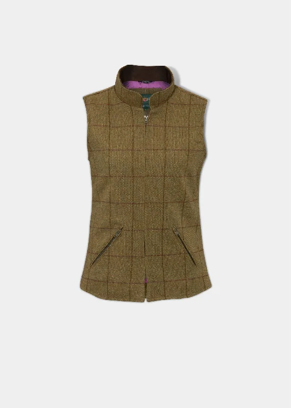 Rutland Ladies Tweed Gilet In Lichen